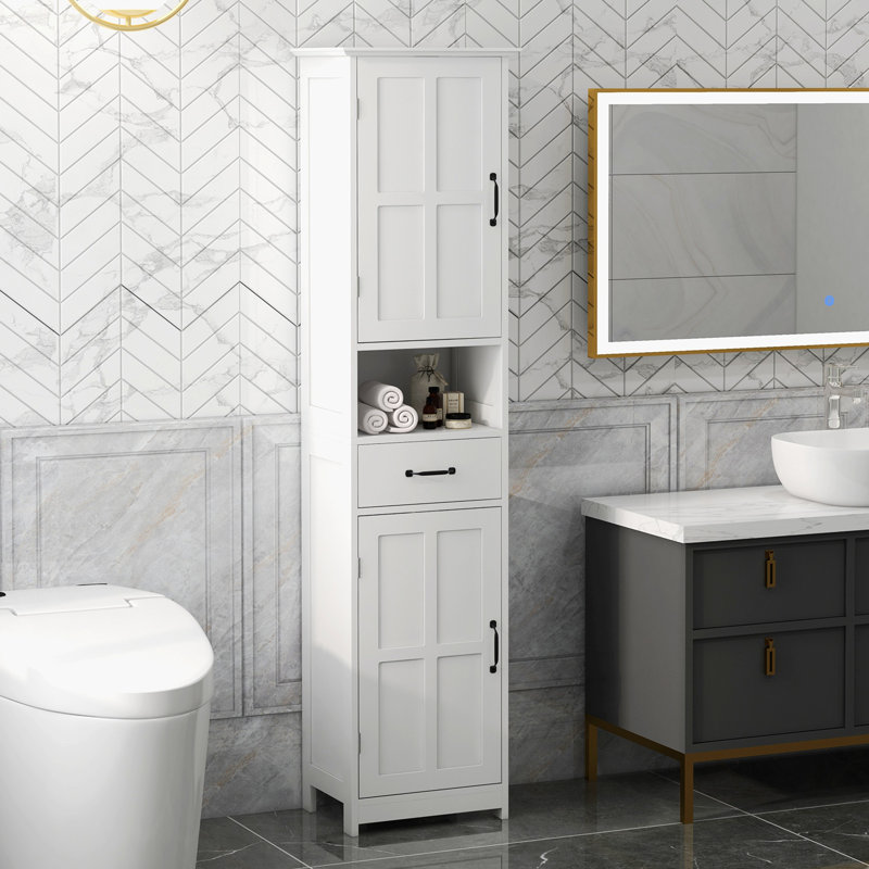 Long slim bathroom cabinet discount